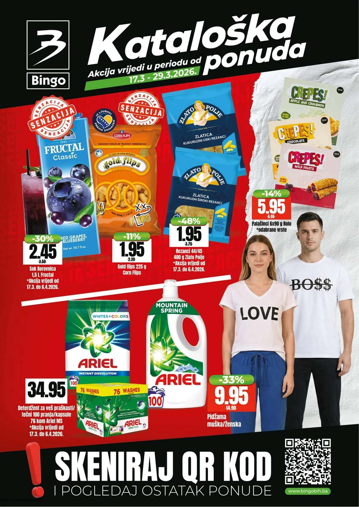 Bingo katalog sniženja do 29. marta 2026 – prehrambeni proizvodi na akciji